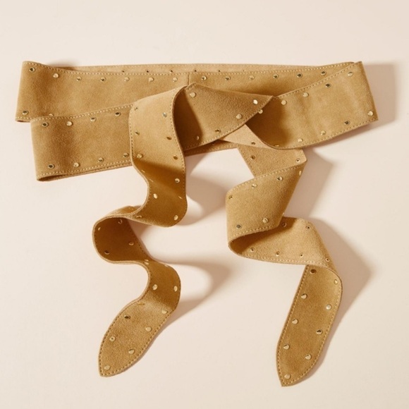Anthro Brynn Studded Wrap Belt in Natural New main image 4